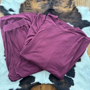 Dressed in LALA Burgundy Lounge Set